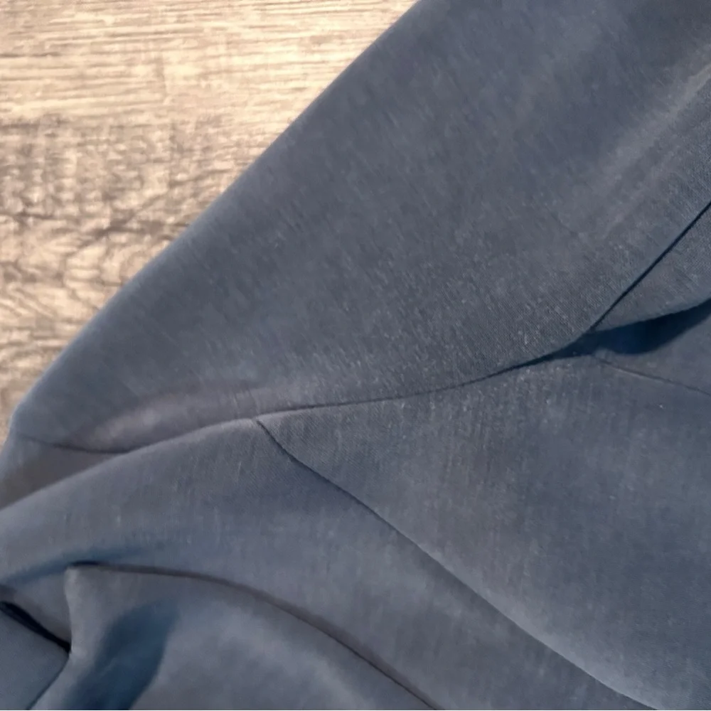 Skies Are Blue Slate-Blue Open-Front Blazer with Floral Lining - Picture 7 of 7